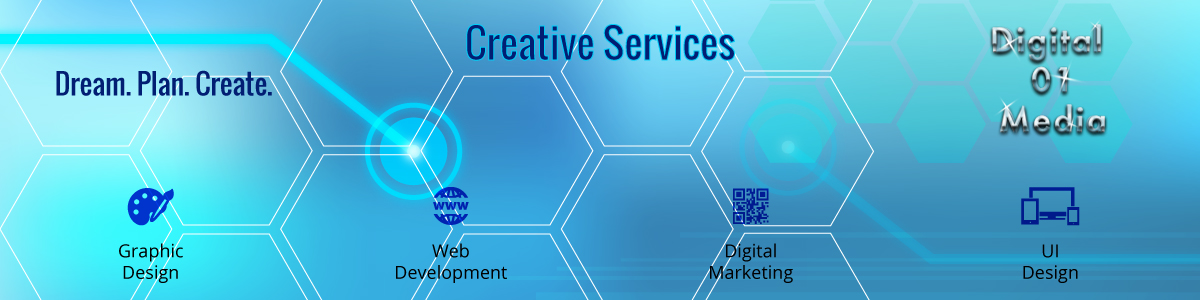 Digital 01 Media services include Graphic Design, Web Development, UI Design and Digital Marketing
